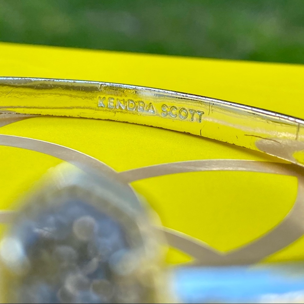 Kendra Scott Gold Elton Platinum Drusy - Picture 9 of 12
